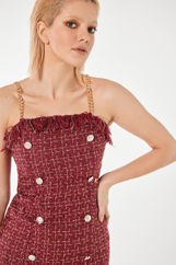 Picture of Gold chain straps knitted dress