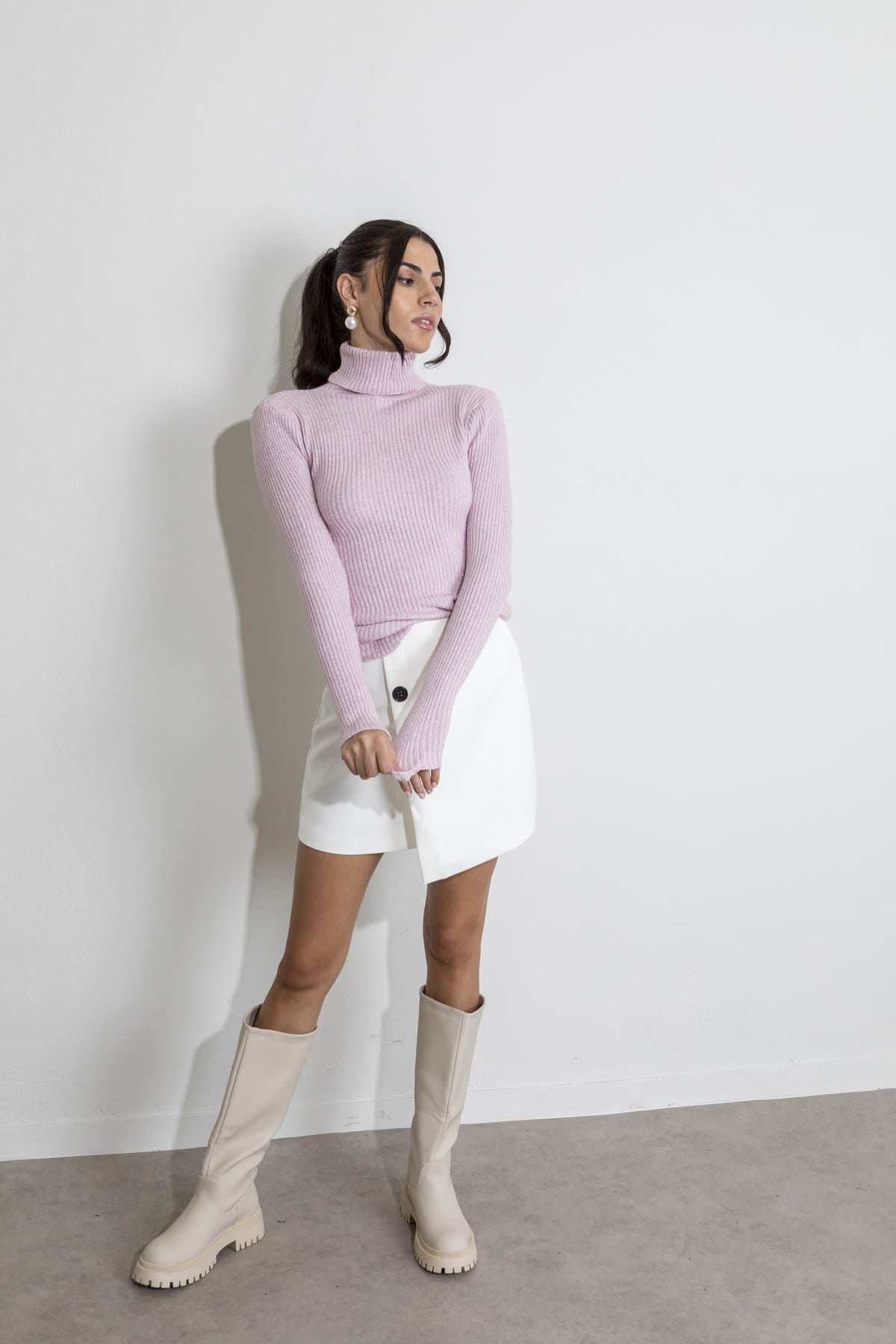 Picture of Turtleneck lurex knitted blouse