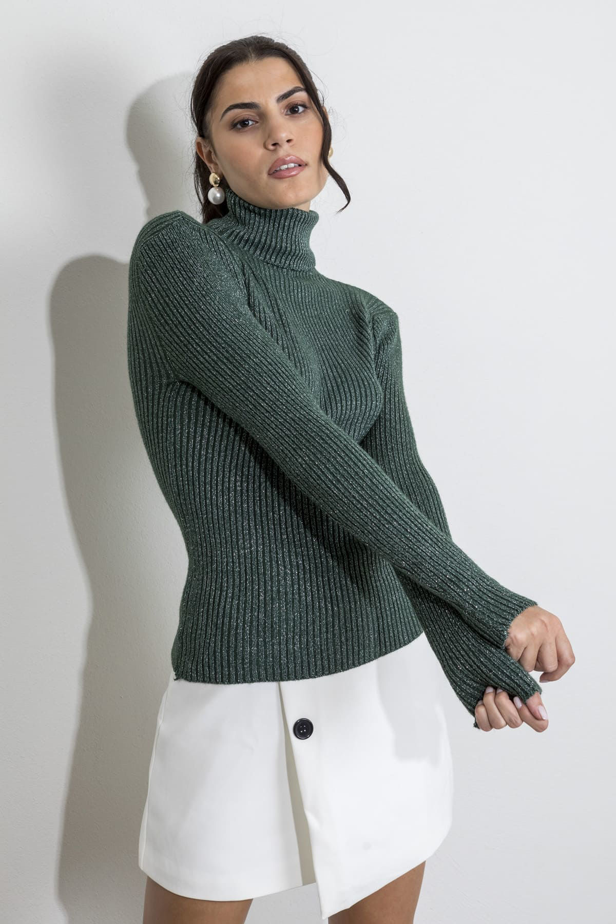 Picture of Turtleneck lurex knitted blouse