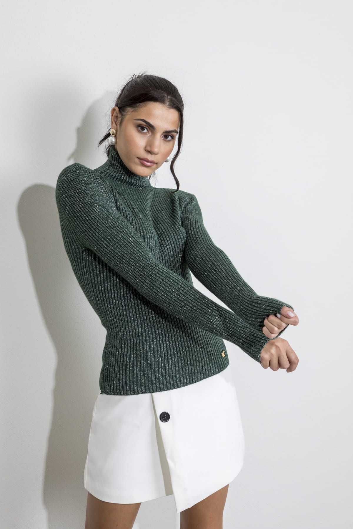 Picture of Turtleneck lurex knitted blouse