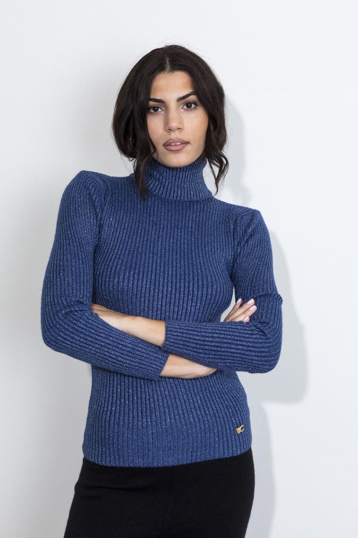 Picture of Turtleneck lurex knitted blouse