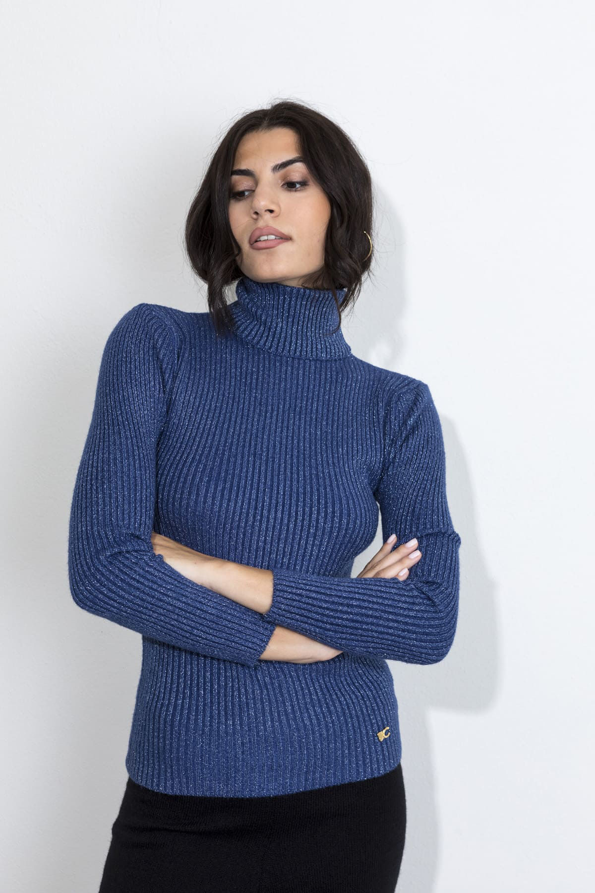 Picture of Turtleneck lurex knitted blouse