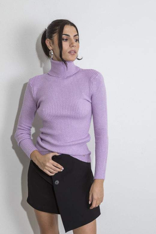 Picture of Turtleneck lurex knitted blouse