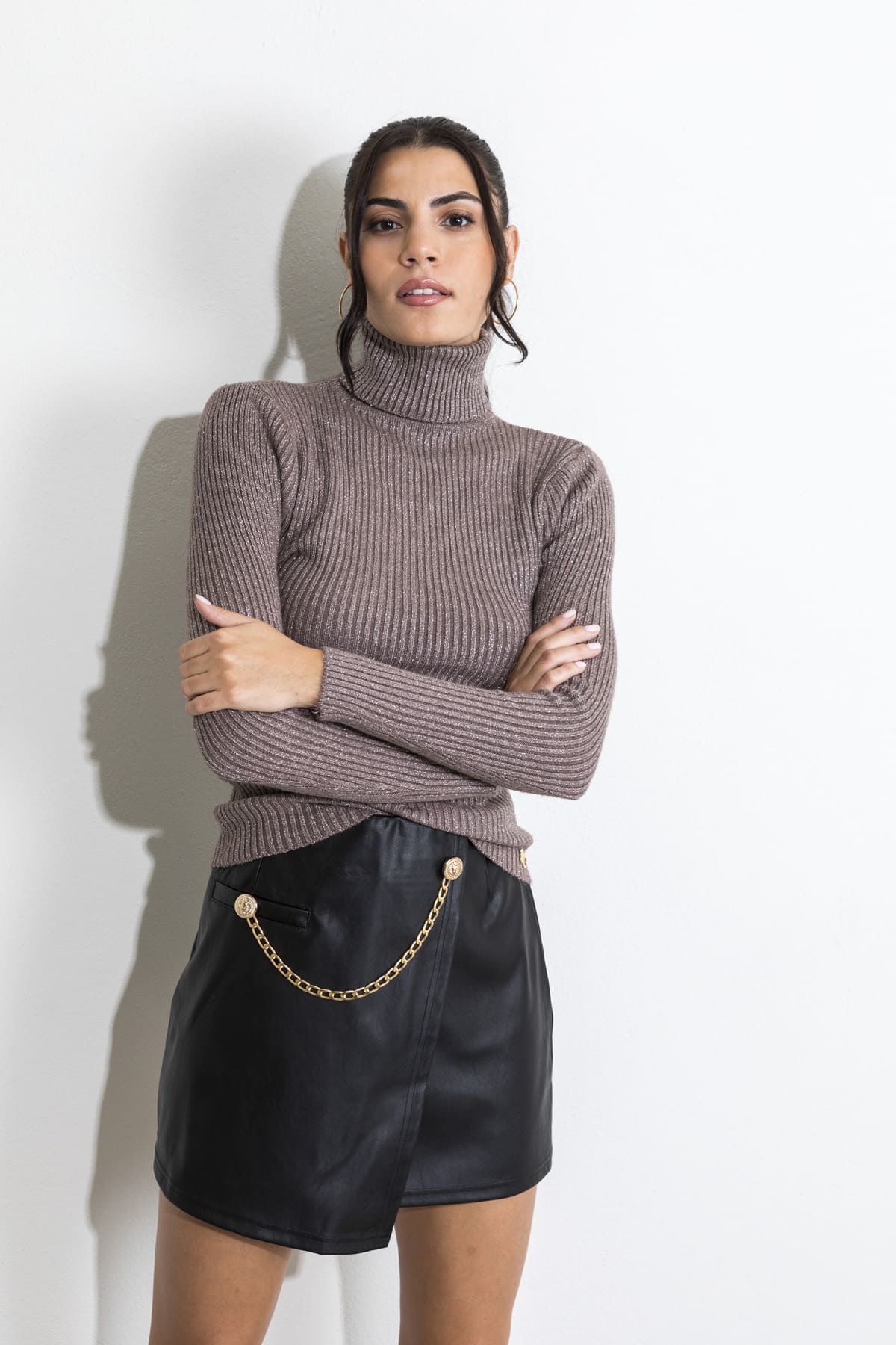 Picture of Turtleneck lurex knitted blouse