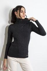 Picture of Turtleneck lurex knitted blouse