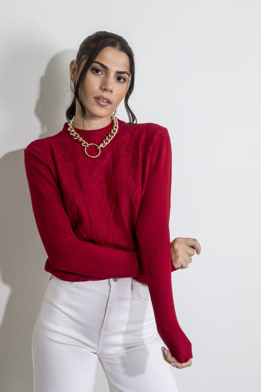 Picture of Textured knitted blouse