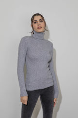 Picture of Turtleneck lurex knitted blouse