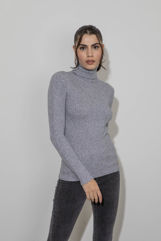 Picture of Turtleneck lurex knitted blouse