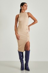 Picture of Ribbed dress with gold buttons