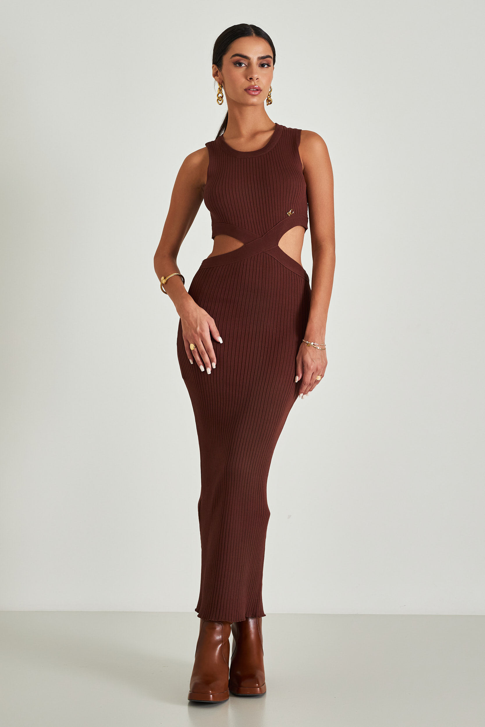 Picture of Ribbed dress with open sides