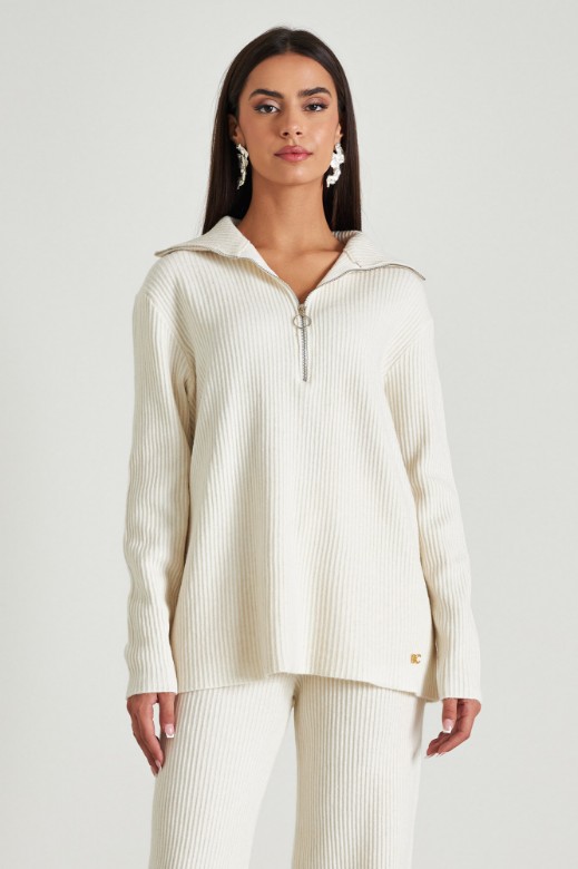 Picture of Ribbed sweater with zipper