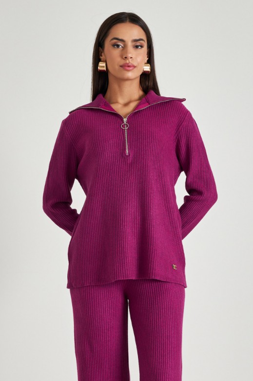 Picture of Ribbed sweater with zipper