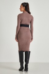 Picture of Ribbed high neck dress