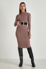 Picture of Ribbed high neck dress