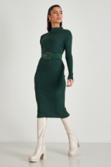 Picture of Ribbed high neck dress