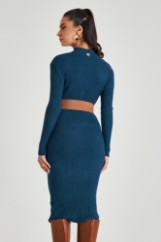 Picture of Ribbed high neck dress