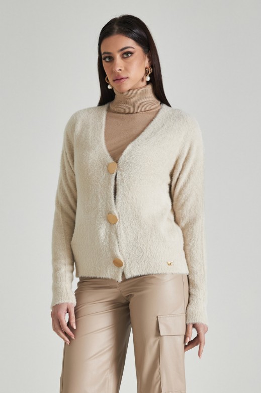 Picture of Fluffy cardigan with metal buttons