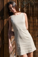 Picture of Linen dress with back fastening