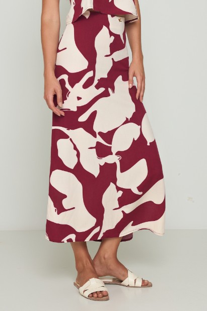 Picture of Printed linen skirt