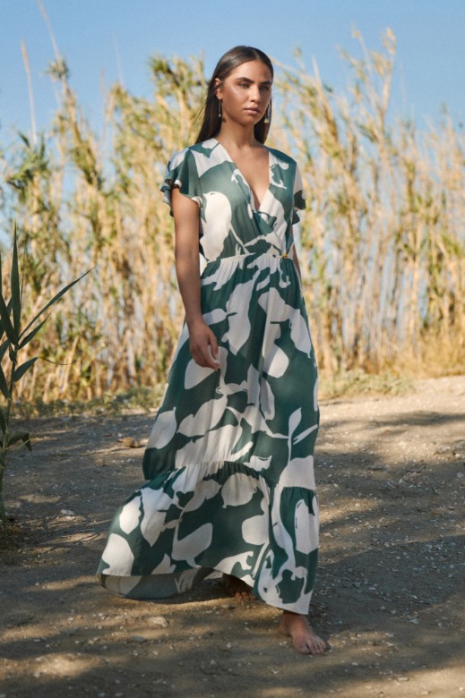 Picture of Printed wrap maxi dress