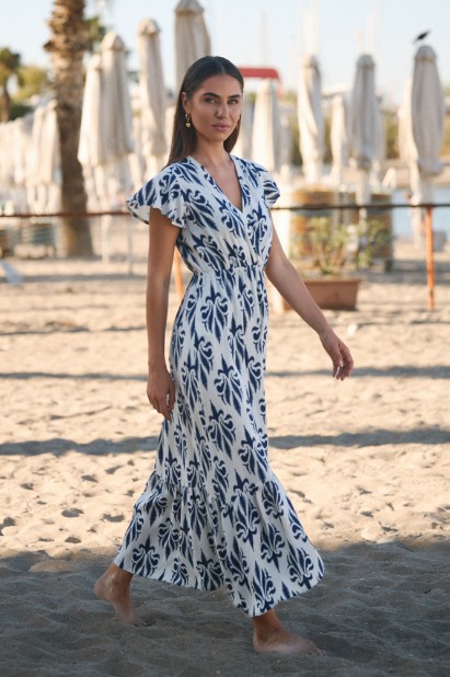 Picture of Printed wrap maxi dress