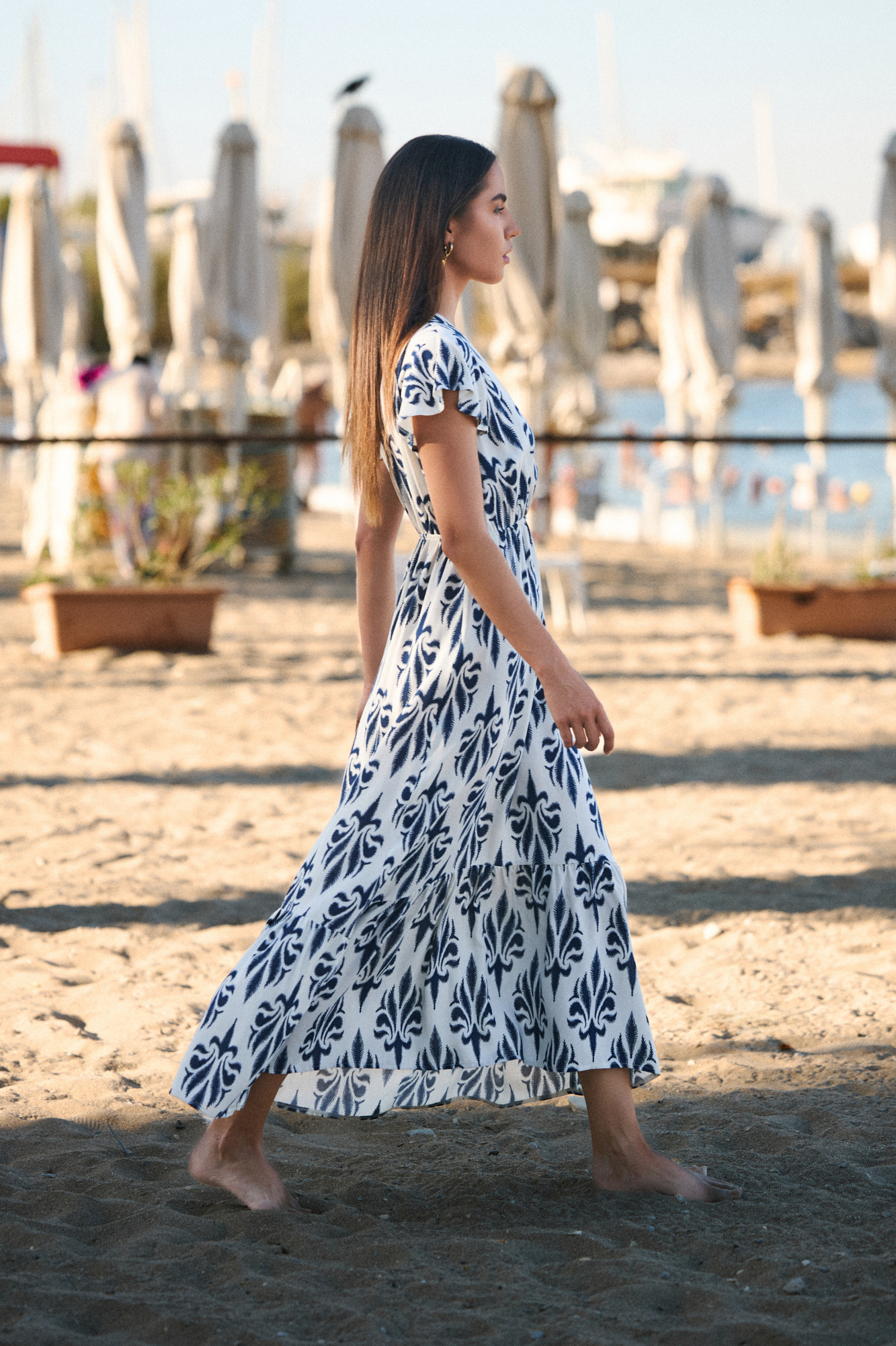 Picture of Printed wrap maxi dress