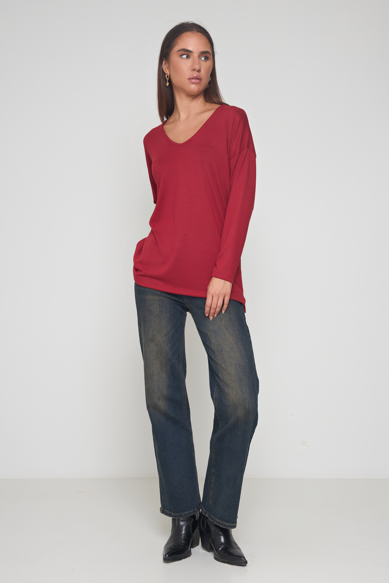 Picture of Soft knit V-neck blouse