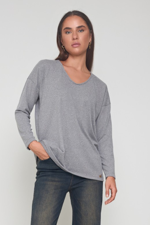 Picture of Soft knit V-neck blouse