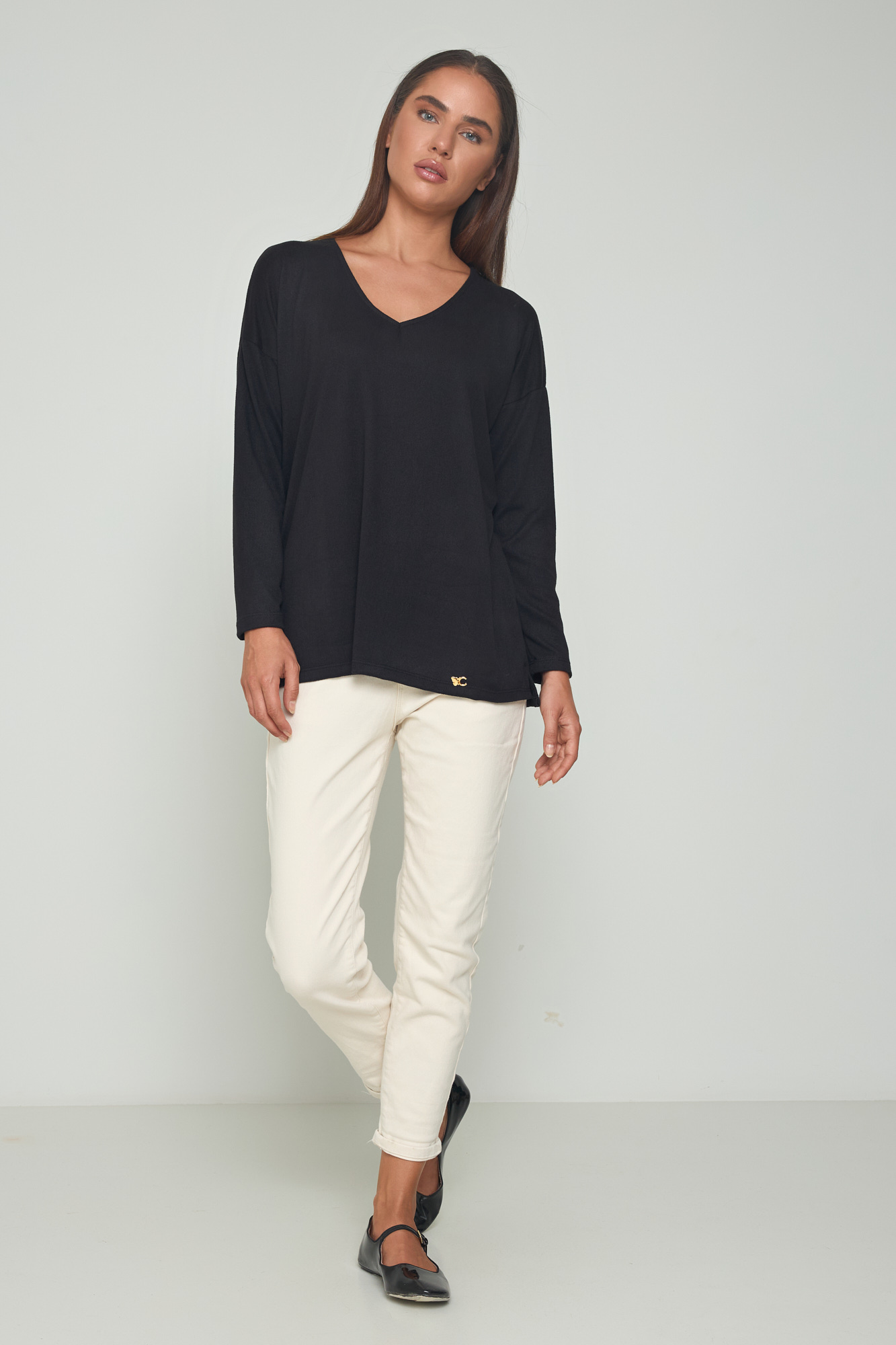 Picture of Soft knit V-neck blouse