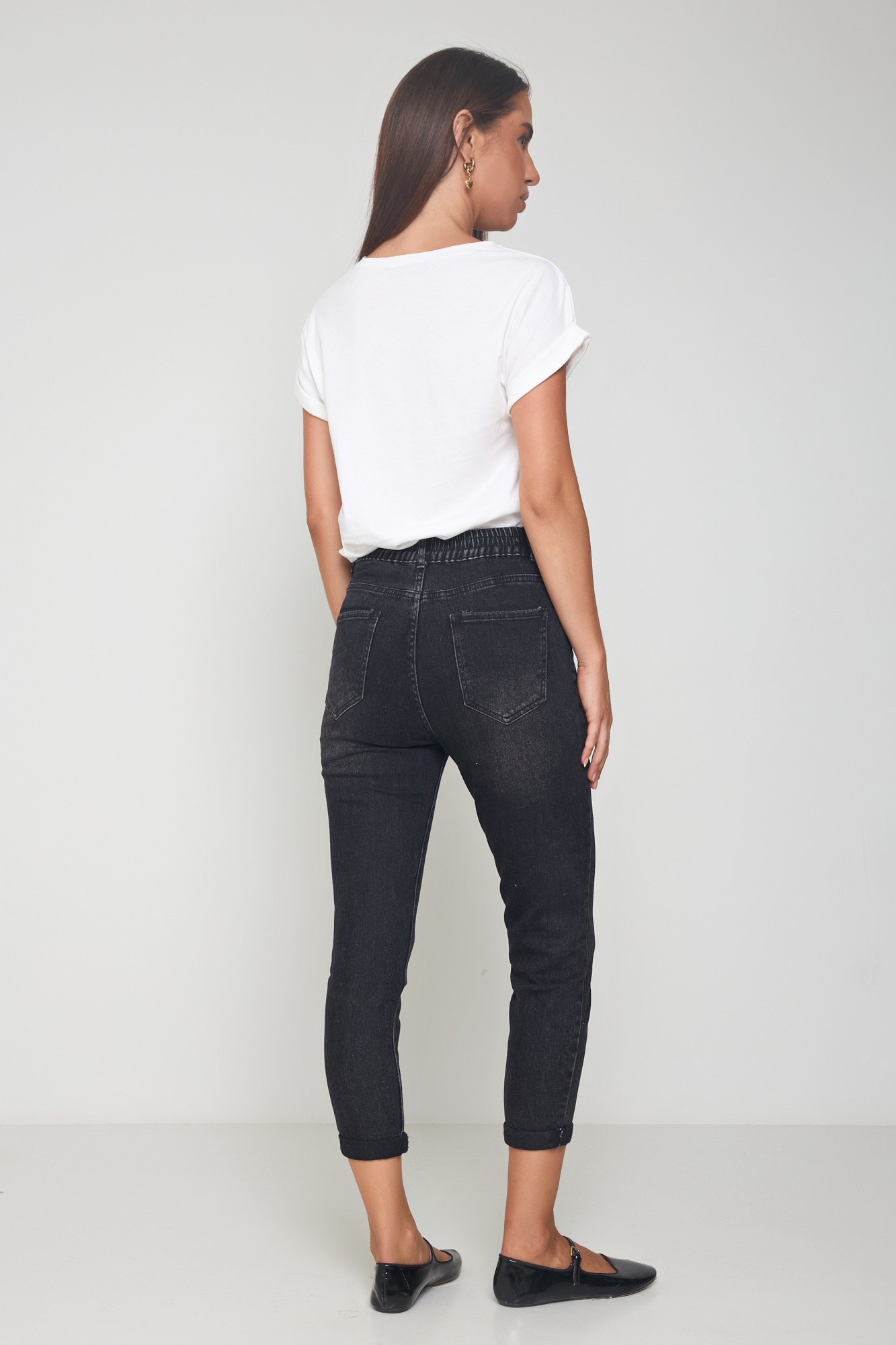 Picture of Mom fit jeans with elastic waist