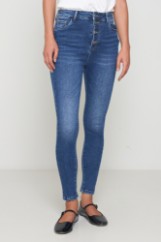 Picture of High waisted skinny jeans with buttons