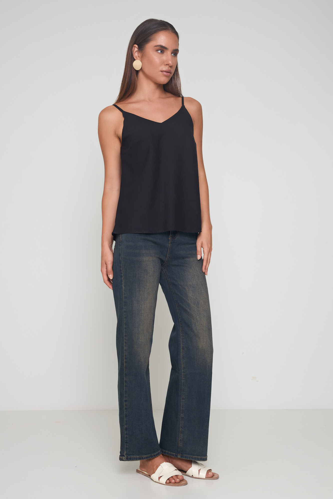 Picture of V-neck blouse with thin straps