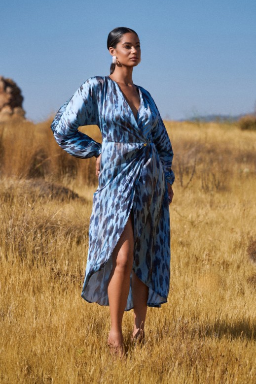 Picture of Printed wrap wrap dress