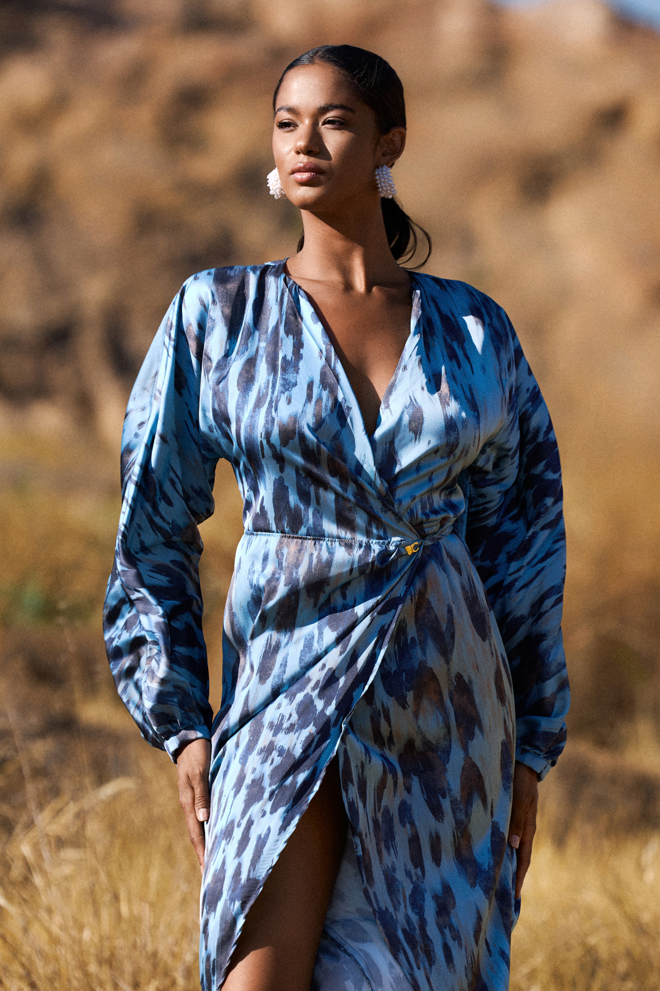 Picture of Printed wrap wrap dress