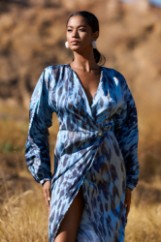 Picture of Printed wrap wrap dress