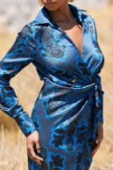 Picture of Printed satin dress