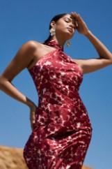 Picture of Printed maxi halter dress