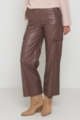 Picture of Faux leather cargo pants