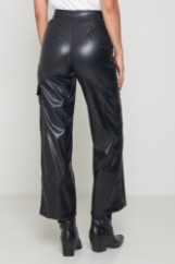 Picture of Faux leather cargo pants