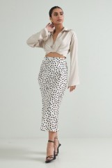 Picture of Printed satin midi skirt