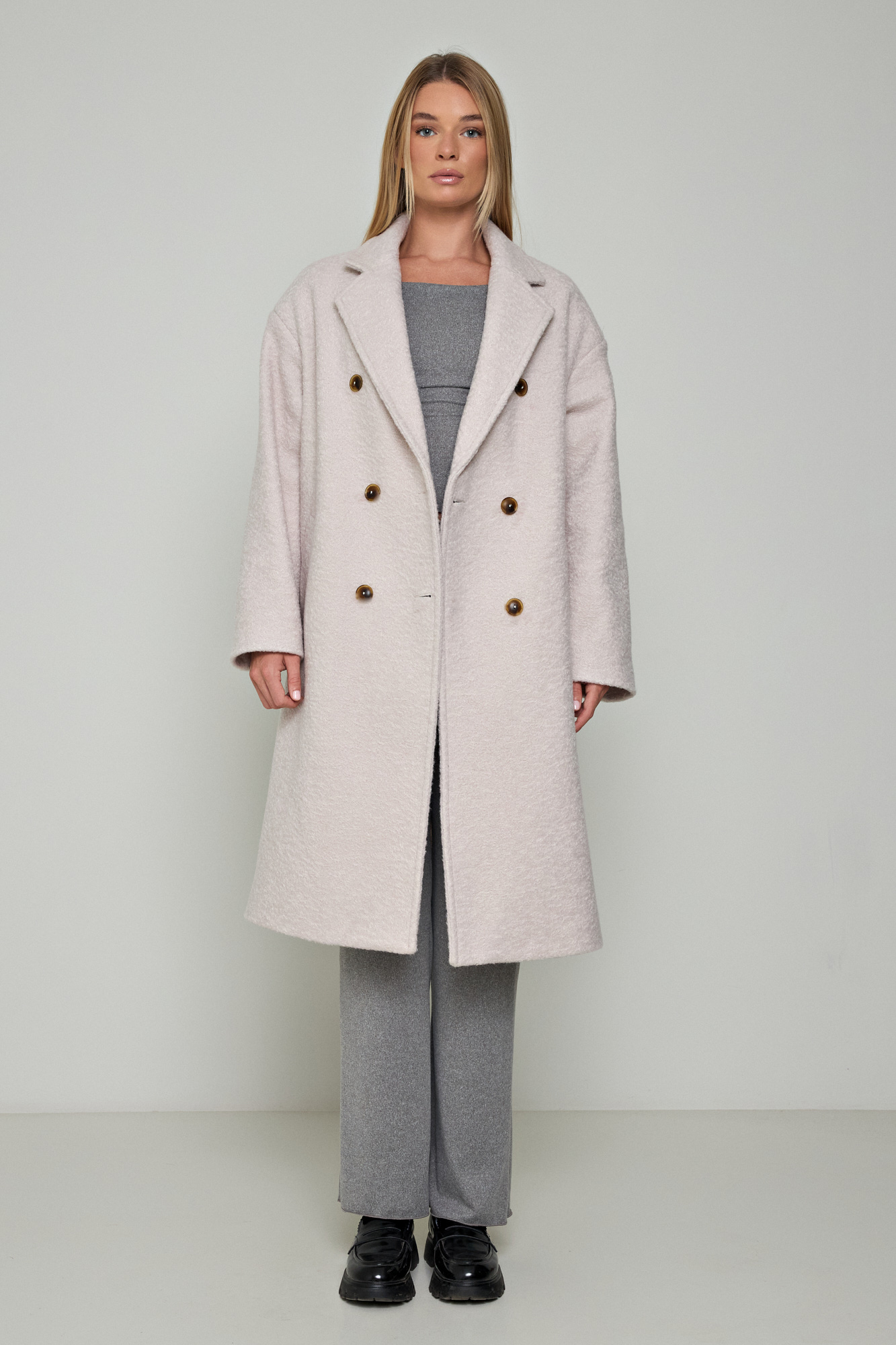 Picture of Oversized criss-cross coat with double buttons