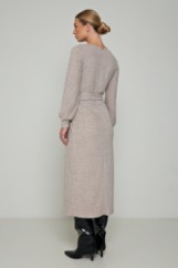 Picture of V-neck knit dress with opening