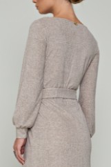 Picture of V-neck knit dress with opening