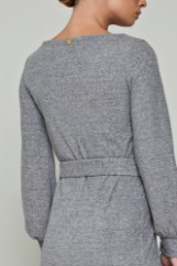 Picture of V-neck knit dress with opening