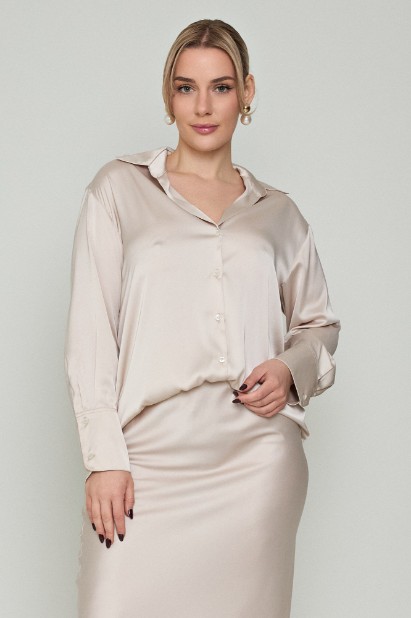 Picture of Loose basic satin shirt