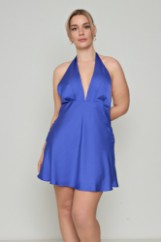 Picture of Mini halter satin dress