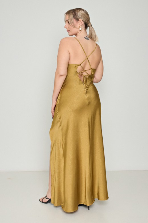 Picture of Backless draped satin dress