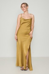 Picture of Backless draped satin dress